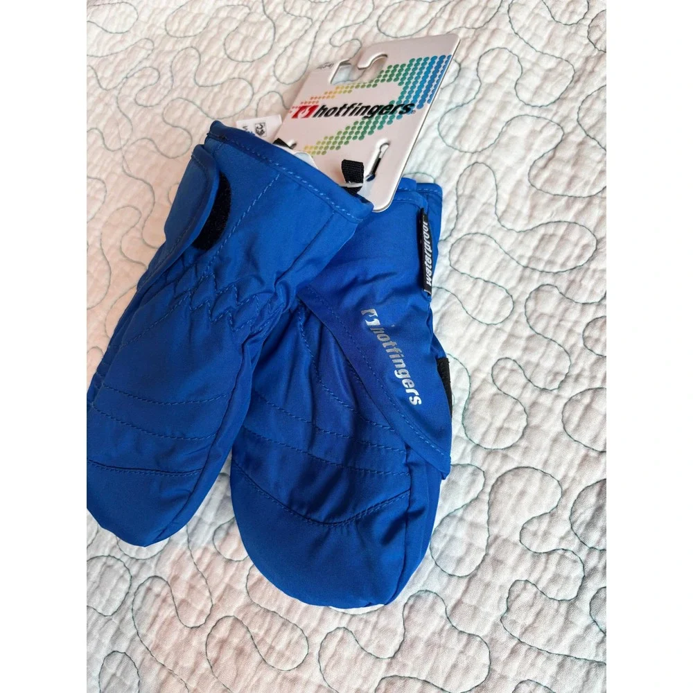 Hotfingers Blue Waterproof Mittens Tots M 3-4 Kids Winter Snow Gear